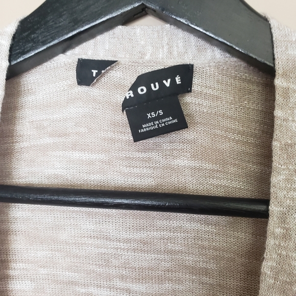 Trouve linen blend open front cardigan xs/s grey - Picture 3 of 5